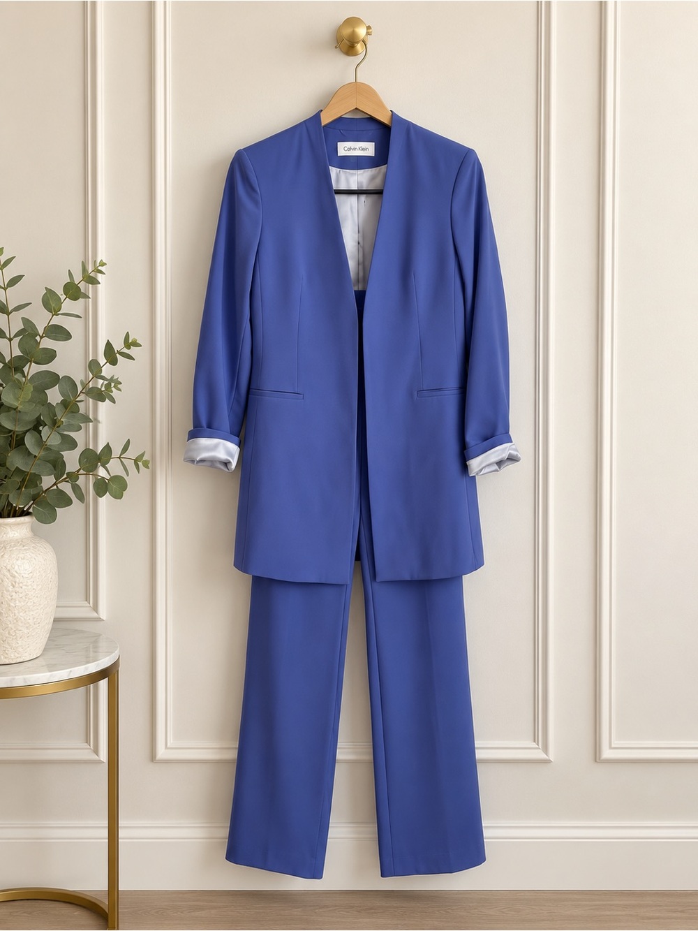 NWT Calvin Klein Women’s 2-Pc Suit Future Dusk Blue Purple Size 4 S51JL165